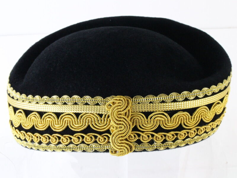 Sonni Of California Laides Boutique Black And Gold Felt Cap 6 7/8 55cm