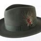 Stetson The Sovereign Chatham Sage Green Felt Fedora W/ Feather MULTIPLE SIZES