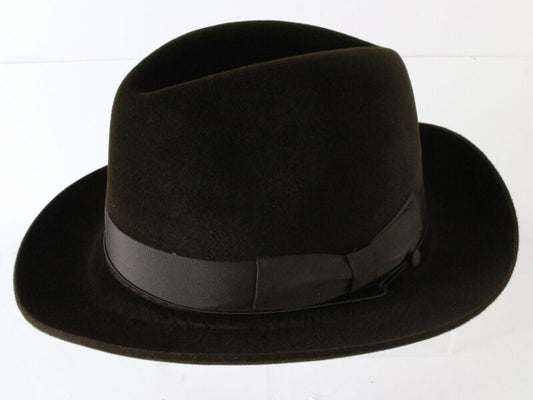 Vintage Selentino Mens Brown Genuine Velour Fedora W/ Bow MULTIPLE SIZES