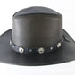 Winfield Cover Co Mens LEATHER Cowboy Hat W/ Band And Brown Inner Brim S