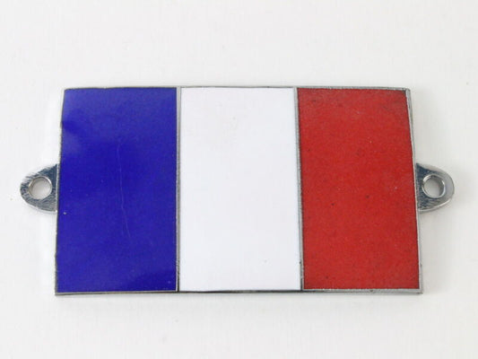 Enameled French Flag 2.25" For Car Emblem Badge