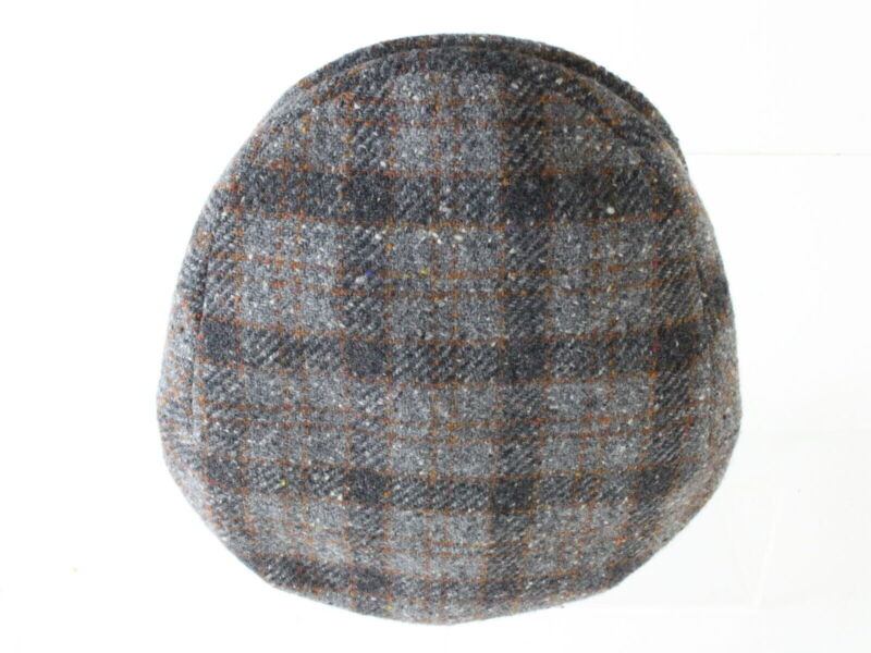 Borsalino Doria Mens Dark Gray Plaid Wool Ivy Cap MULTIPLE SIZES