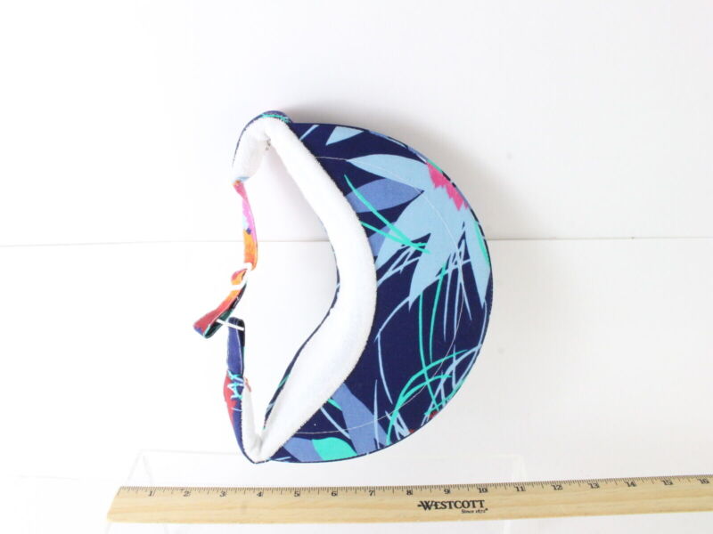 The Field Co Navy Blue Cotton Sun Visor W/ Tropical Flowers One Size