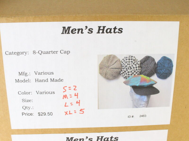 Mens Brown And White Eight Quarter Cap L Woven Style