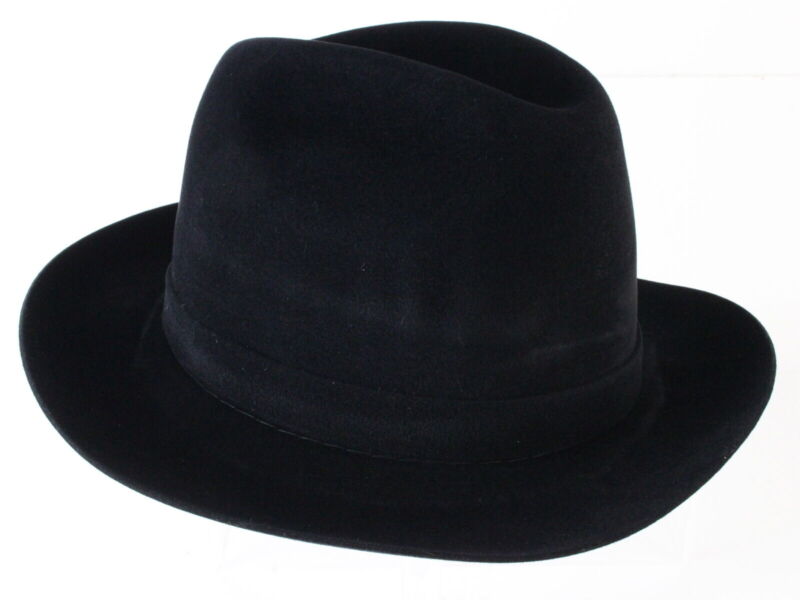 Selentino Mens Black Extra Fine Suede Fedora MULTIPLE SIZES