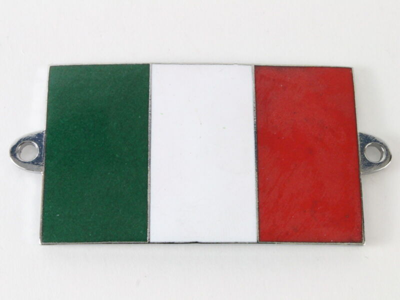 Italian Flag Badge Bolt on Style 2.25" Metal Emblem Badge