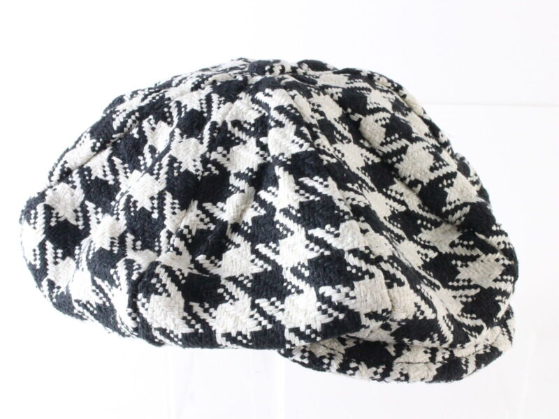 B Wear Cap Co Mens Black And White Houndstooth Eight Quarter Cap MULTIPLE SIZES