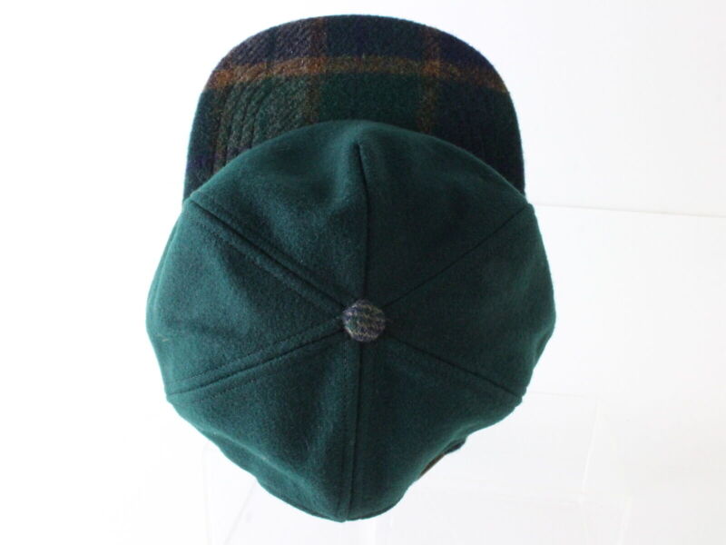 Lake Of The Isles Mens Green Wool Plaid Adjustable Hipster Winter Hat Cap