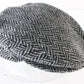 John Hanley & Co Ltd Mens Black And White Herringbone Wool Ivy Cap 7 1/8 57cm