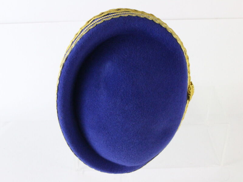 Sonni Of California Ladies Boutique Royal Blue And Gold Felt Cap 6 7/8 55cm