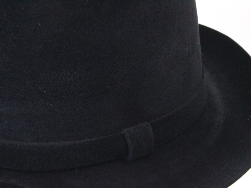 Selentino Mens Black Extra Fine Suede Fedora MULTIPLE SIZES