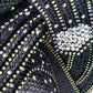 George Zamaul Ladies Boutique Navy Blue STATEMENT Hat W/ Rhinestones 7 1/8 57cm