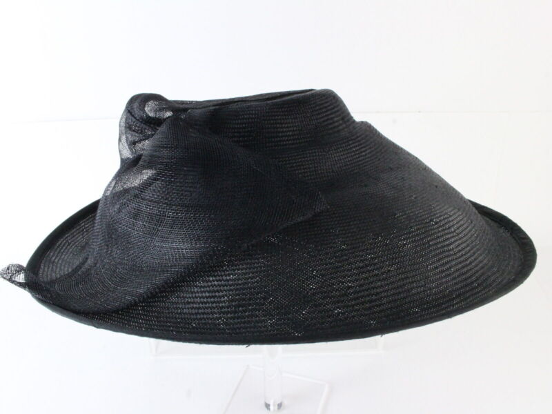 Peter Bettley London Ladies Boutique Black Church Hat W/ Bow 6 7/8 55cm