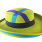 Sonni Of California Ladies Apple Green Wool Hat W/ Ribbons 6 7/8 55cm