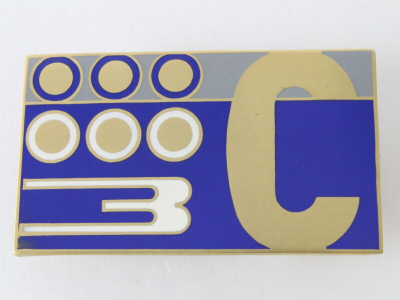 Lancia 3C Gold White Blue 2" Metal Emblem Badge