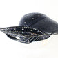 George Zamaul Ladies Boutique Navy Blue STATEMENT Hat W/ Rhinestones 7 1/8 57cm