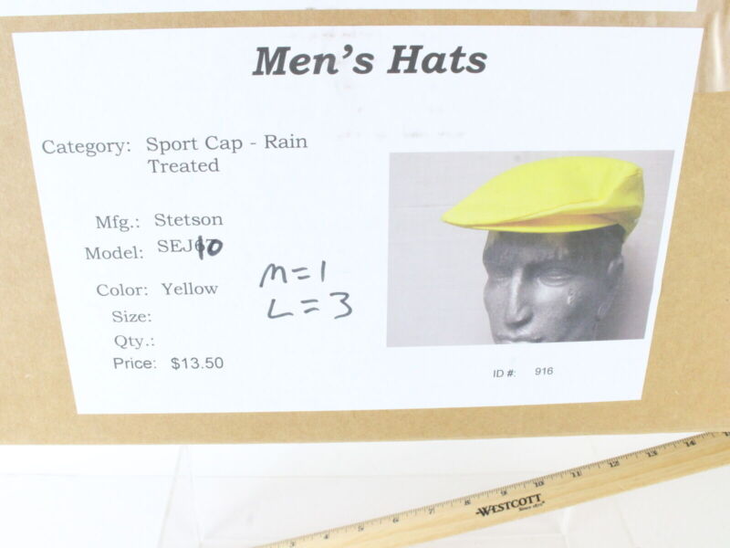 Stetson Mens Bright Yellow Sport Cap NEWSBOY IVE STYLE MULTIPLE SIZES