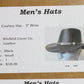 Winfield Cover Co Mens Black LEATHER Cowboy Hat W/ Band And Gray Inner Brim M