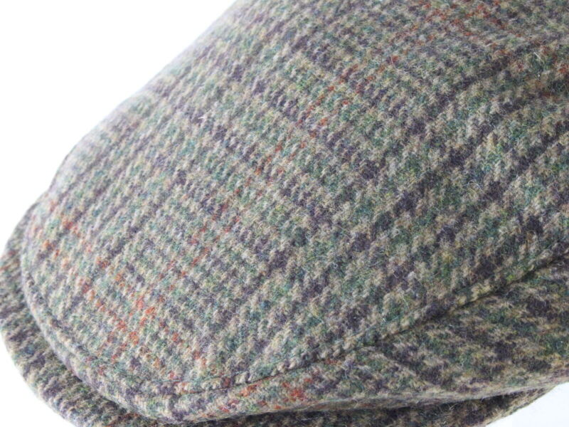 John Hanley & Co Ltd Mens Brown Plaid Ivy Cap NEWSBOY CAP 7 1/8 57cm