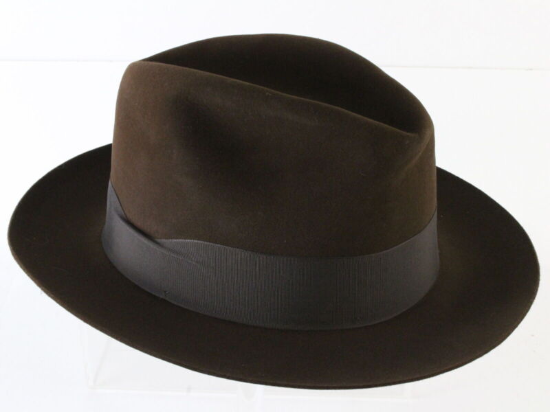 Stetson Mens Mink Brown Felt Fedora W/ Stetson Pin And Feathers MULTIPLE SIZES