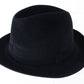 Selentino Mens Black Extra Fine Suede Fedora MULTIPLE SIZES