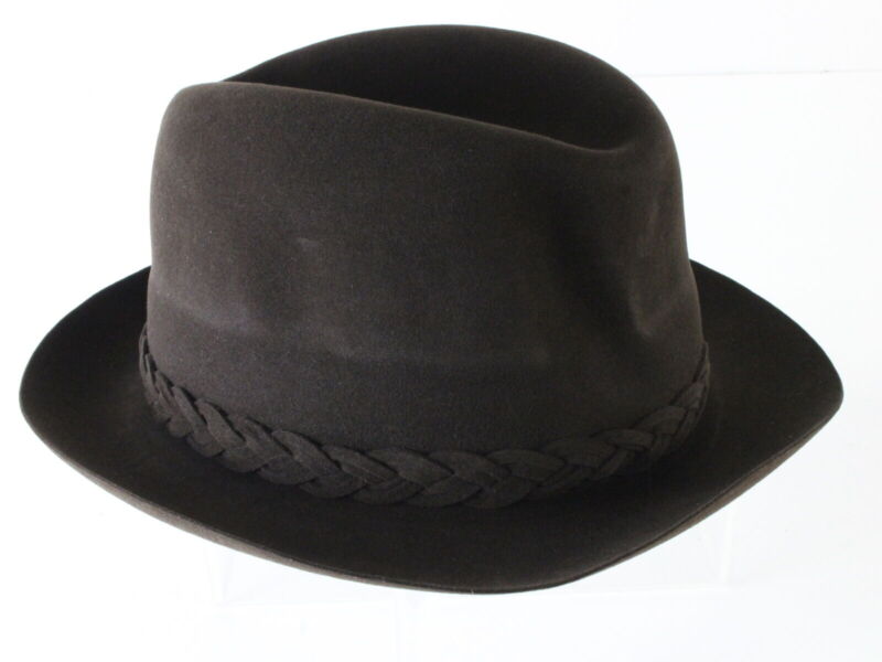 Biltmore Mens Black Oak Brown Canadian Suede Fedora MULTIPLE SIZES