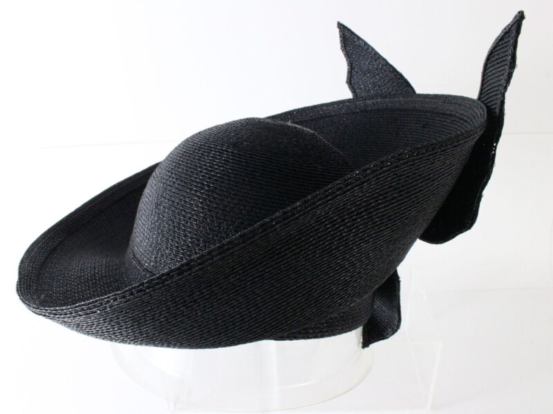 George Zamaul New York Ladies Black Boutique Hat W/ Rhinestones 7 56cm