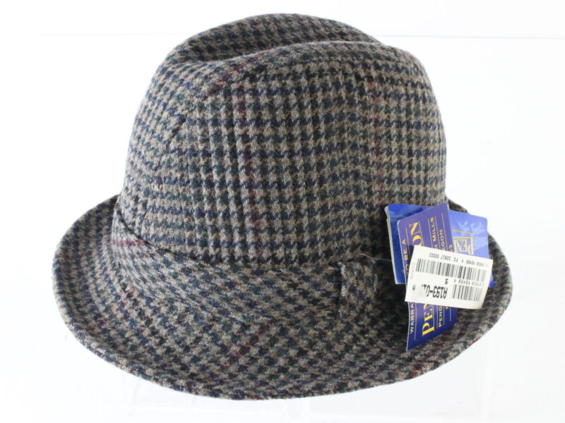 Pendleton Mens Grey Plaid Crushable Water Repellent Rain Hat S