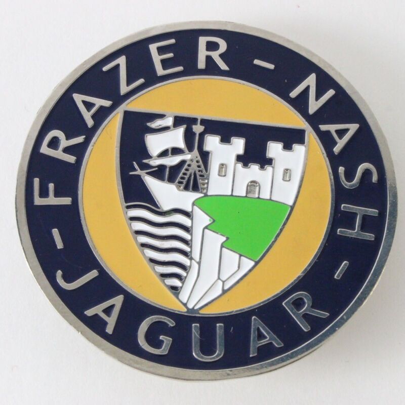 Frazer Nash Jaguar 2.5" Metal Blue Yellow Badge