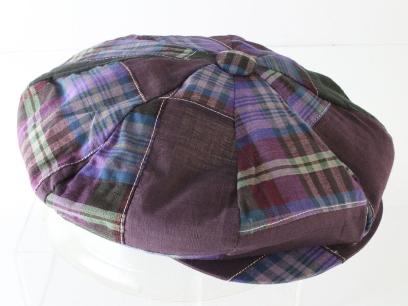 Artel Mens Purple Plaid Eight Panel Cap NEWSBOY IVY CAP STYLE MULTIPLE SIZES