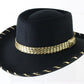 Fiesta Hat Waterproof Black Wool Felt Cowboy Cowgirl Hat Gold Band MULTIPLE SIZE