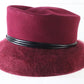 Marzi Of Italy Ladies Handmade Maroon Felt Hat W/ Black Ribbon 7 3/8 59cm